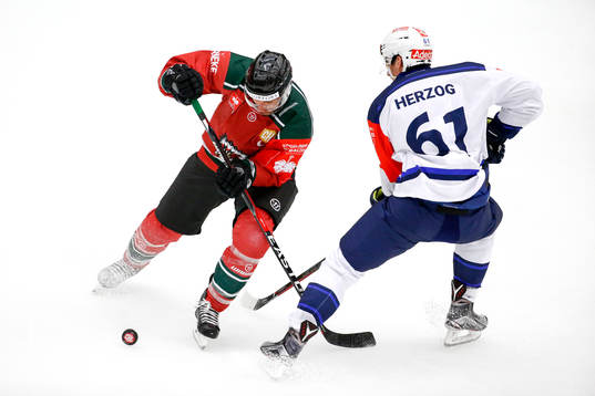 Frölundas Joel Lundqvist och Zürichs Fabrice Herzog