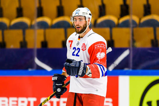 Matthias Plachta of Adler Mannheim celebrates