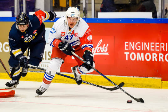 David Ullström of HV71 and Christoph Ullmann of Adler