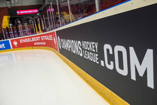 Rinkboard commercials prior the CHL game between Brynäs