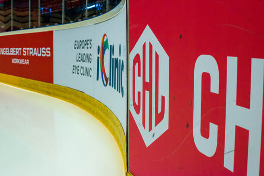 Rinkboard commercials prior the CHL game between Brynäs