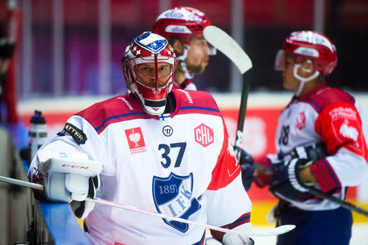 Goalkeeper Niklas Bäckström of Helsinki prior the CHL