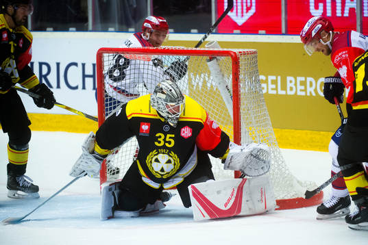 Goalkeeper David Rautio  of Brynäs
