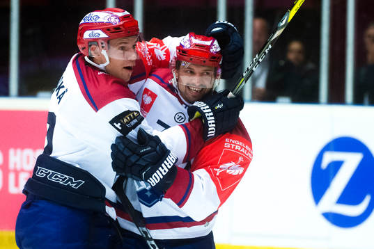 Patrik Carlsson of Helsinki celebrates with teammateJuha
