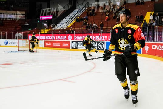 Jacob Blomqvist of Brynäs prior the CHL game between