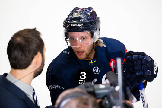 Alexander Ytterell  of HV71 is interviewed
