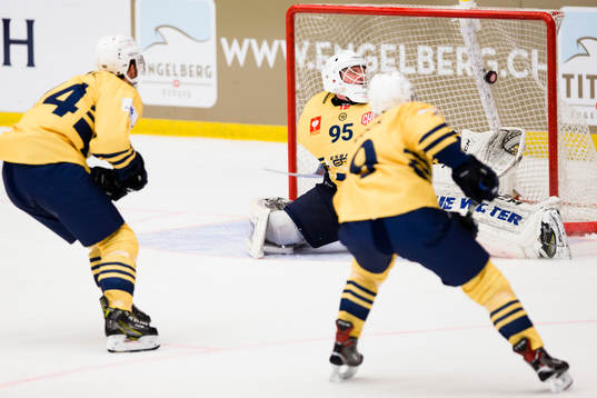 Nicolaj Henriksen goalkeeper of Esbjerg lets in a goal to