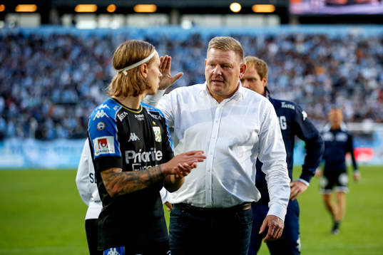 IFK Göteborgs Elias Mar Omarsson och tränare Alf