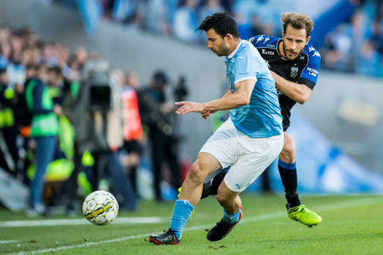 IFK Göteborgs Tobias Hysén och Malmö FFs Behrang Safari
