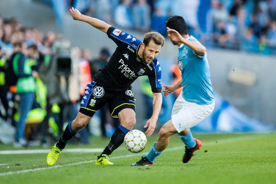 IFK Göteborgs Tobias Hysén och Malmö FFs Behrang Safari