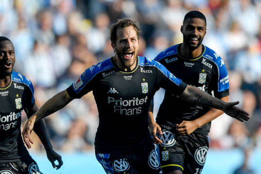 IFK Göteborgs Tobias Hysén jublar