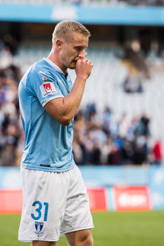 Malmö FFs Franz Brorsson deppar