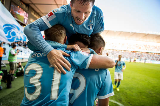 Malmö FFs Lasse Nielsen, Erdal Rakip och Franz Brorsson