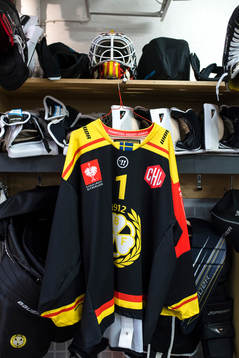Equipment belonging to goalkeeper Felix Sandström of