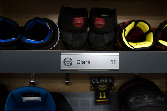 Equipment belonging to Kevin Clark of Brynäs prior  the