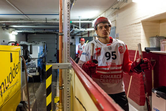 Damian Kapica of Cracovia prior the CHL game between
