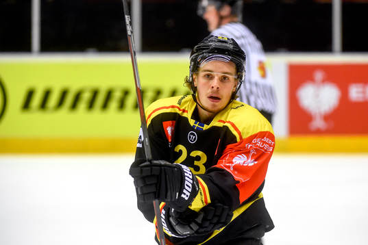 Lucas Carlsson of Brynäs celebrates