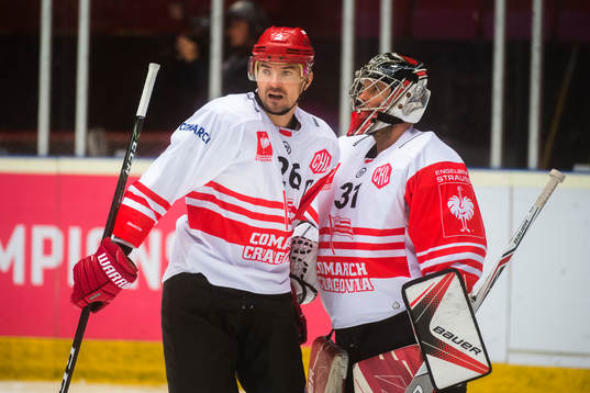 Maciej Kruczek  of Cracovia and Goalkeeper Rafal