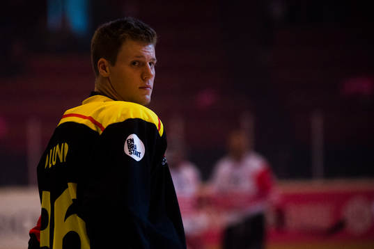 Linus Ölund of Brynäs prior the CHL game between Brynäs