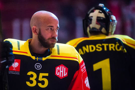Goalkeeper David Rautio  of Brynäs prior the CHL game
