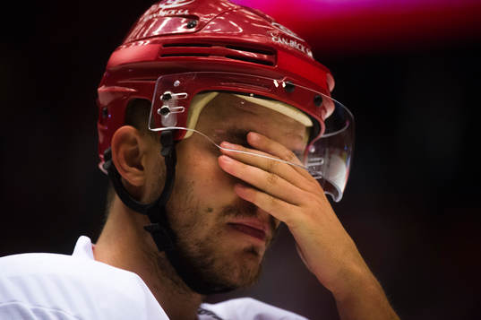 A player of Cracovia looks dejected