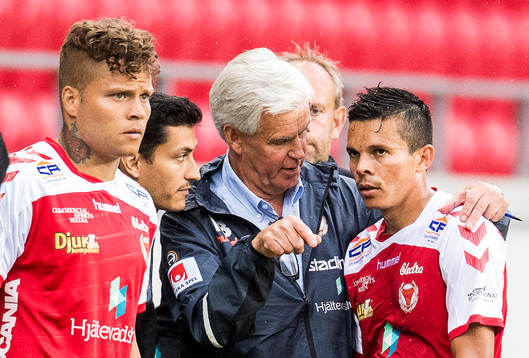 Kalmars tränare Nanne Bergstrand samt Romário Pereira