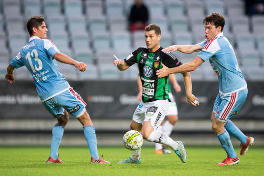 GAIS Daniel Bennassar Nilsson mot Degerfors Filip Stankovic