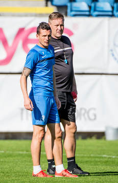 Kristian Haynes och tränare Patrick Winqvist