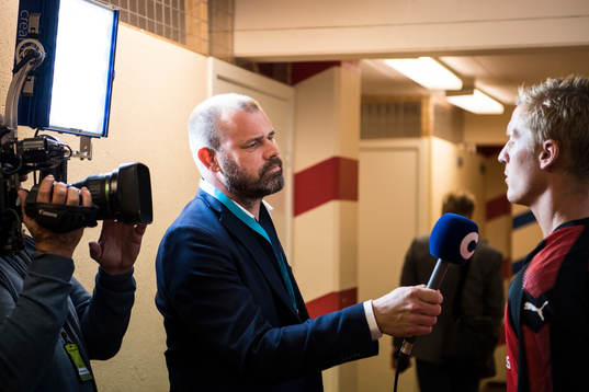 Daniel Kristiansson, TV4/ Cmore intervjuar Helsingborgs