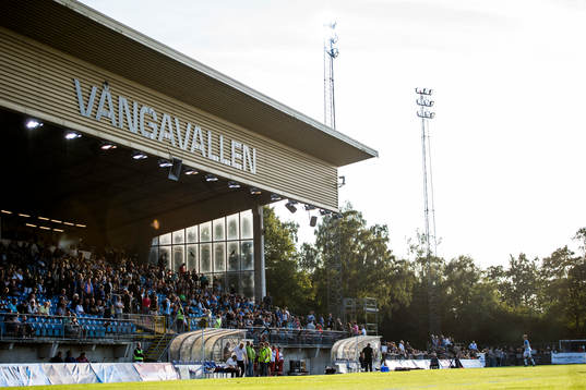 Vångavallen före en fotbollsmatch i Superettan mellan