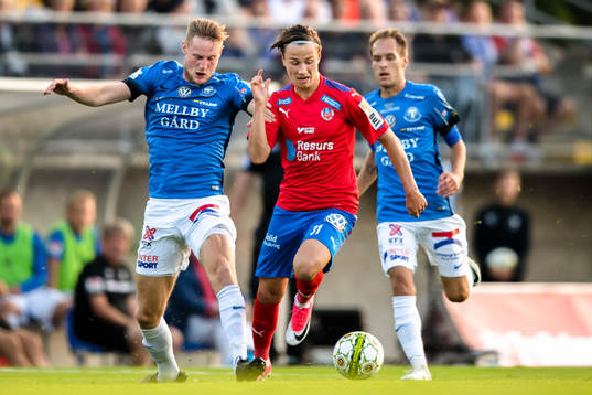 Trelleborgs Anton Tideman och Helsingborgs Alex Timossi