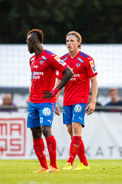 Helsingborgs Edwin Gyimah och Carl Johansson deppar