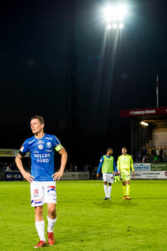 Trelleborgs Kristian Haynes deppar när han lämnar planen