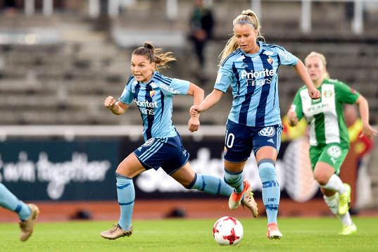 Djurgårdens Johanna Rytting Kaneryd och Madeleine Stegius
