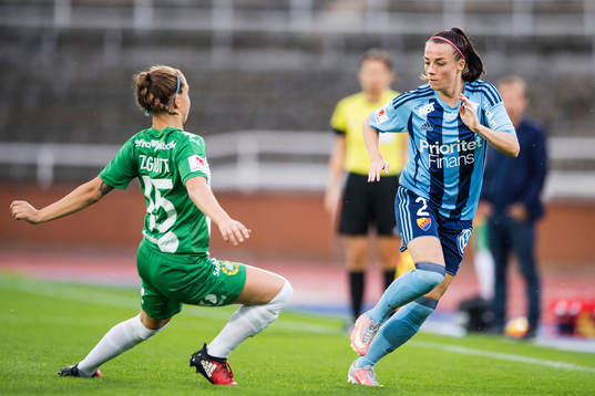 Djurgårdens Hallbera Gisladottir mot Hammarbys Julia