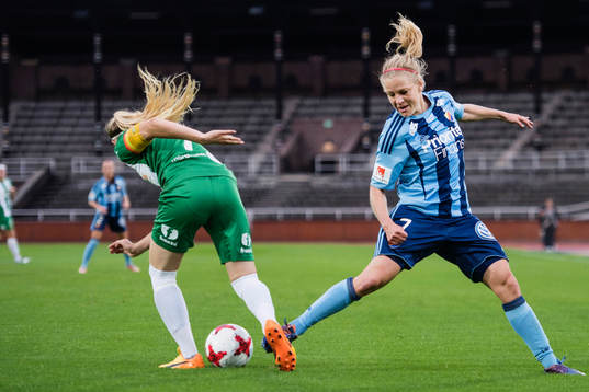 Hammarbys Cathrine Dahlström och Djurgårdens Katrin