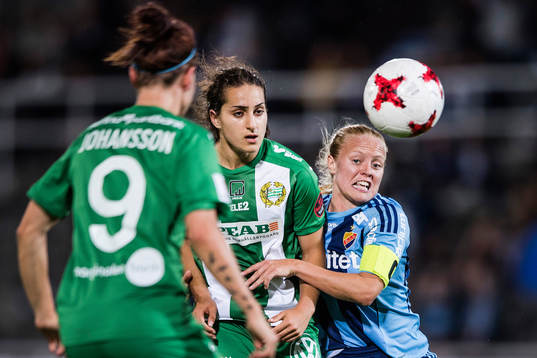 Hammarbys Sejde Abrahamsson och Djurgårdens Mia Jalkerud