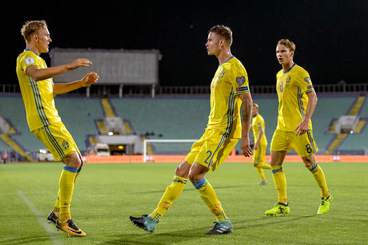 Sveriges Ludwig Augustinsson, Mikael Lustig och Albin Ekdal