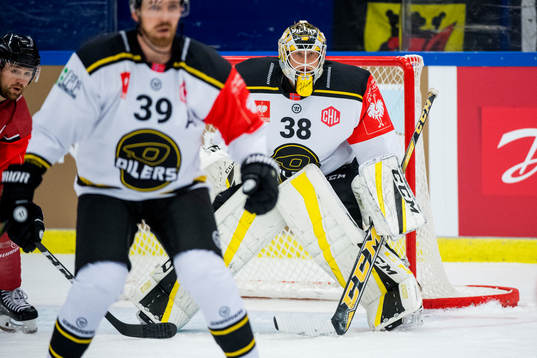 Goalkeeper Henrik Holm of Stavanger Oilers