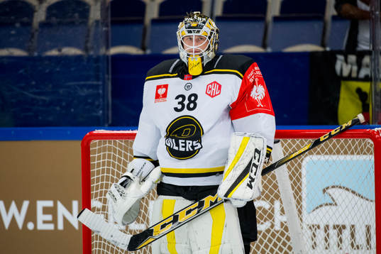 Goalkeeper Henrik Holm of Stavanger Oilers