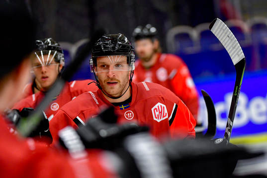 Frederik Storm of Malmö Redhawks celebrates with his