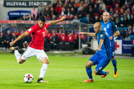 Mohamed Elyounoussi of Norway, Pavlo Pashayev and Richard