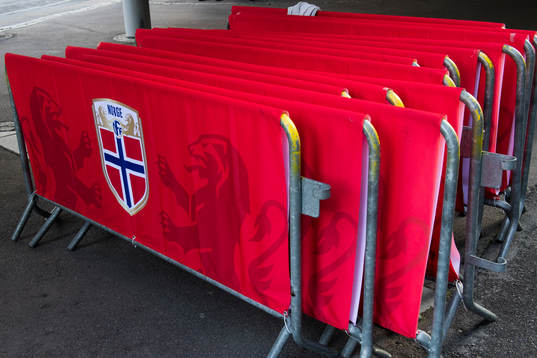 Stacked fences outside Ullevaal Stadium