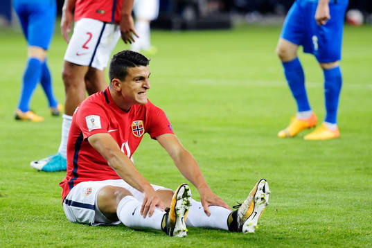 Mohamed Elyounoussi of Norway looks dejected