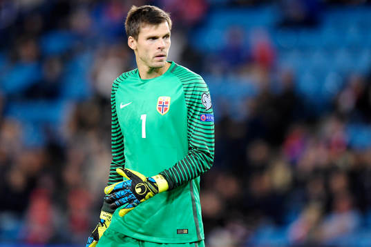 Goalkeeper Rune Almenning Jarstein of Norway