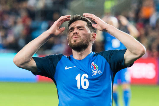Javid Hüseynov of Azerbaijan looks dejected