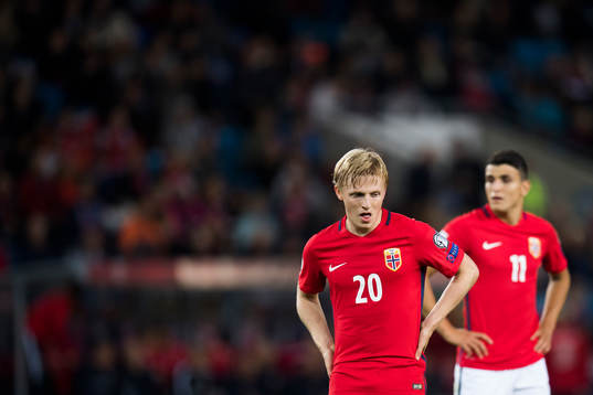 Mats Møller Dæhli and Mohamed Elyounoussi of Norway
