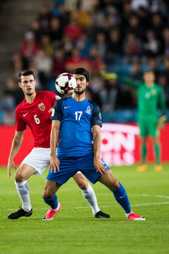 Håvard Nordtveit of Norway and Mahir Madatov of Azerbaijan