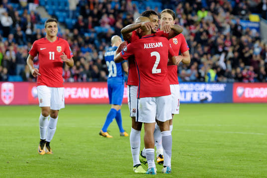 Haitam Aleesami of Norway celebrates with Joshua King