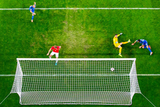 Alexander Sørloth watches Norway score 2-0 behind